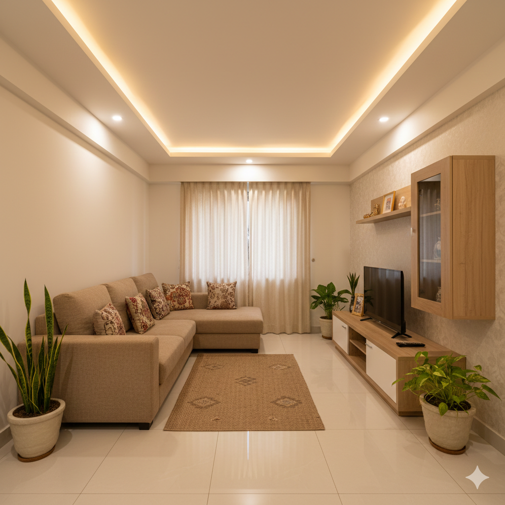 mid range living room interior design in Hyderabad